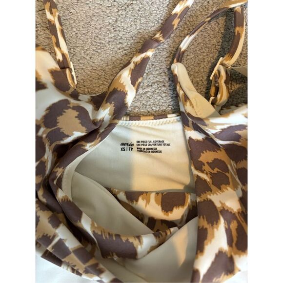 NWT Aerie American Eagle leopard wrap swimsuit, XS $56 A20 - Picture 5 of 7